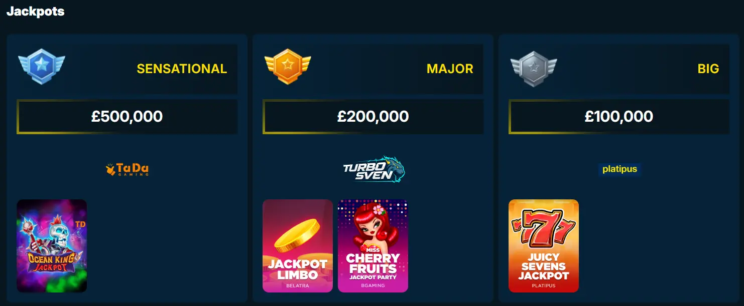 turbosven casino jackpots